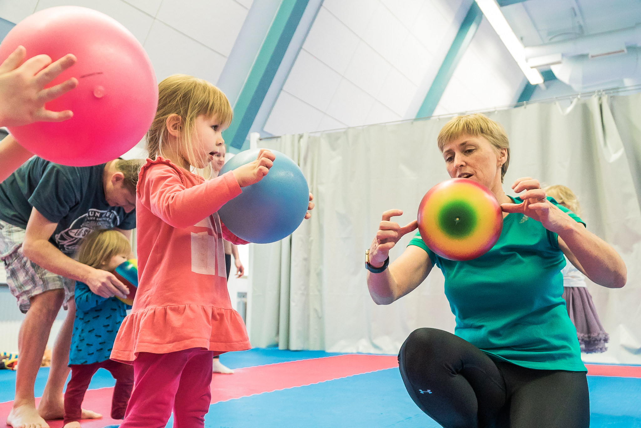 Children participating in gym activities